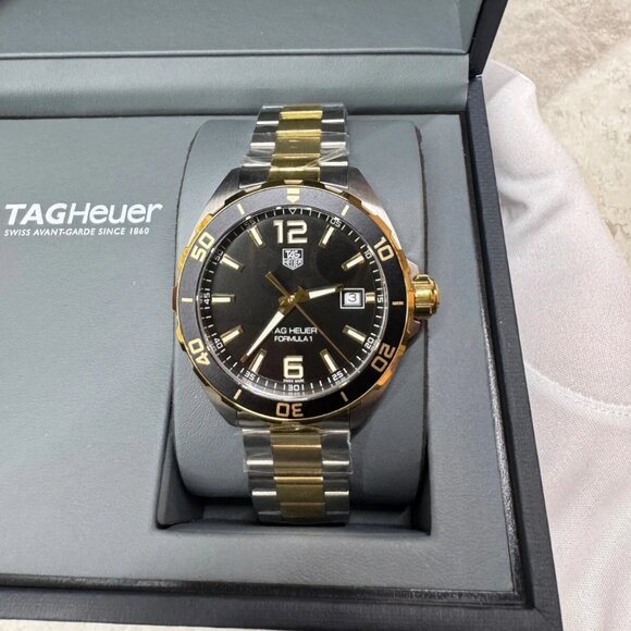 Authentic Tag Heuer 41mm Formula 1 Black Gold Quartz Men's Watch WAZ1121.BB0879 - Picture 1 of 8